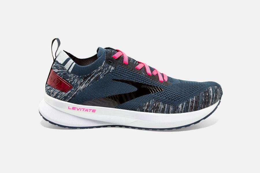 Brooks Israel Levitate 4 Road Running Shoes Womens - Navy/Black/Pink - FIW-839712